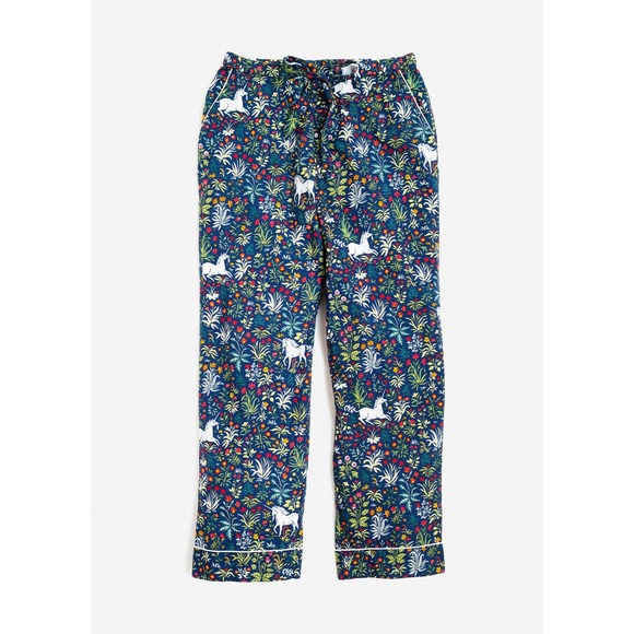 Anthropologie Other - Anthropologie Printfresh Navy Blue Unicorn's Garden Print Pajama Pants Size 1X